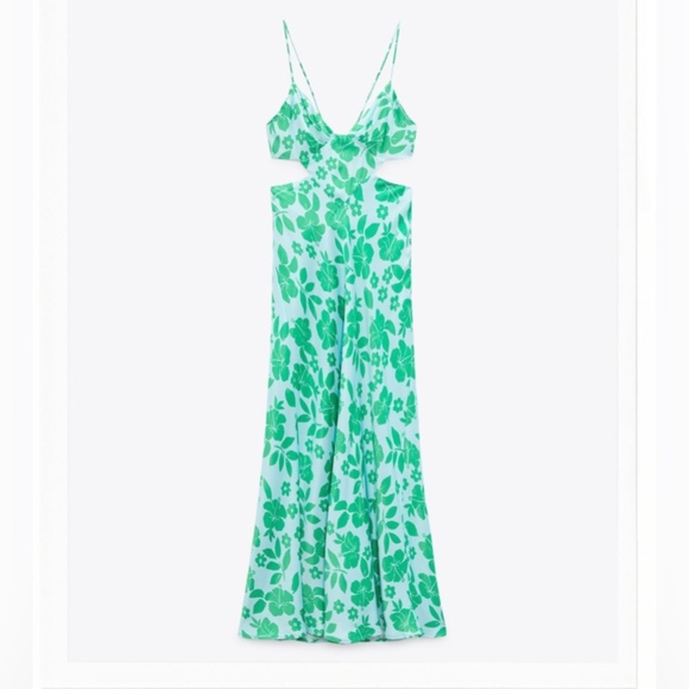 Zara Green Floral Dress